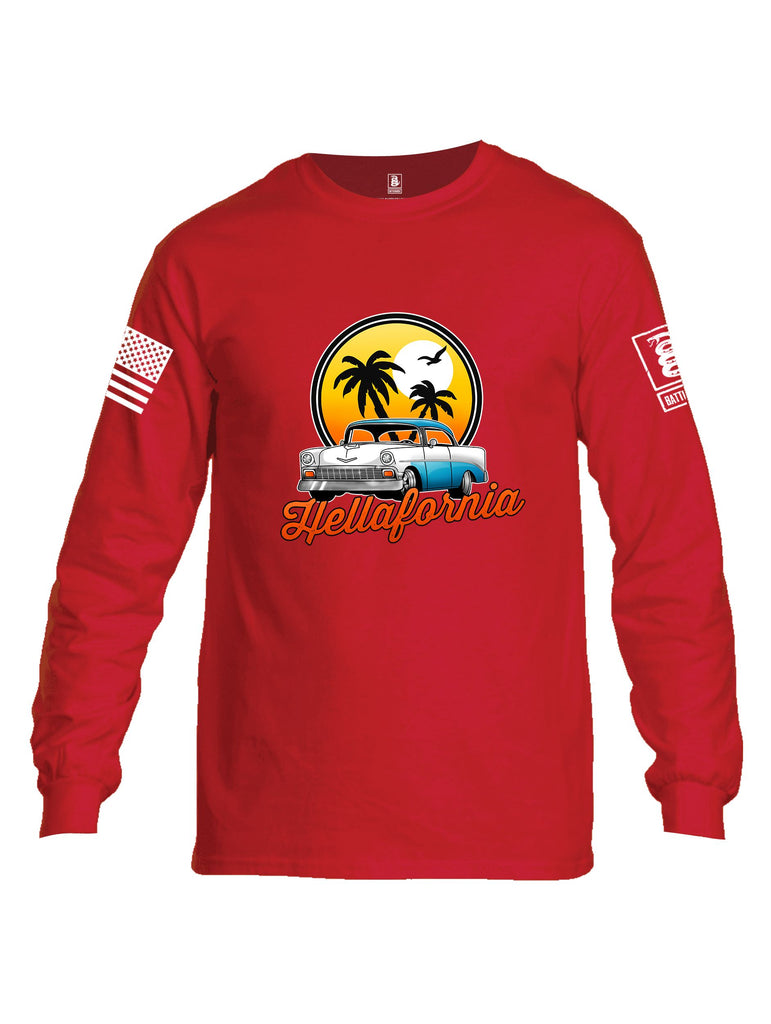 Battleraddle Hellafornia Chevy 56 White Sleeves Men Cotton Crew Neck Long Sleeve T Shirt