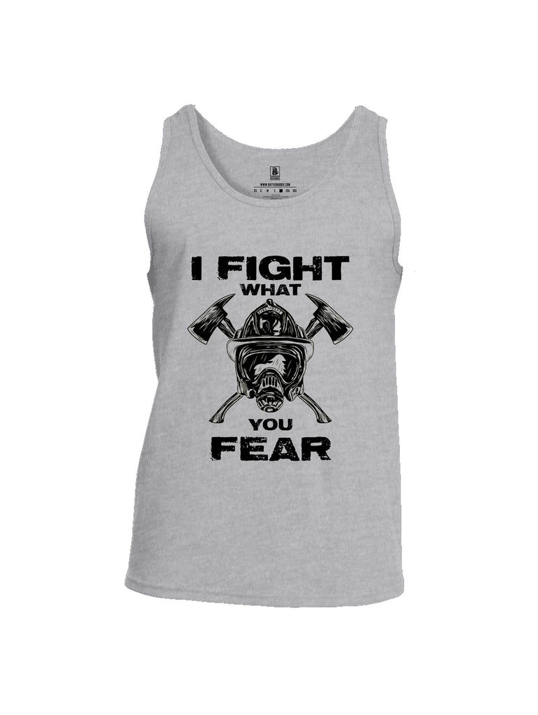 Battleraddle I Fight What You Fear  Black Sleeves Men Cotton Cotton Tank Top