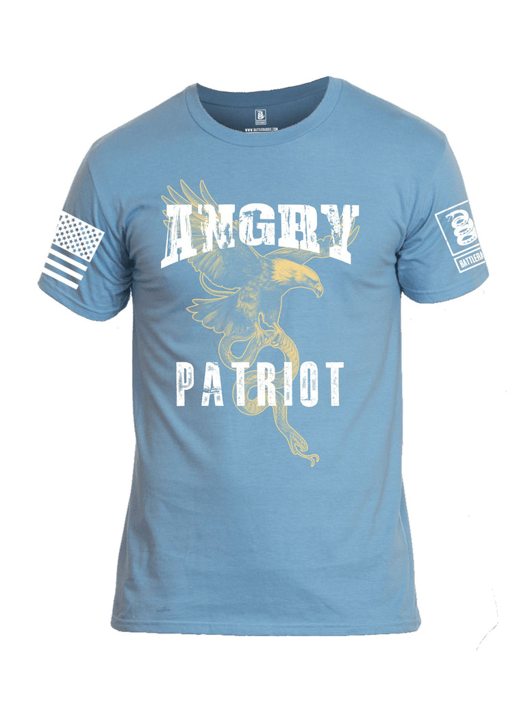 Battleraddle Angry Patriot Eagle  White Sleeves Men Cotton Crew Neck T-Shirt