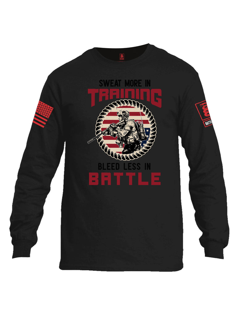 Battleraddle Sweat More In Training  Red Sleeves Men Cotton Crew Neck Long Sleeve T Shirt