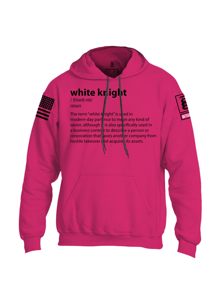 Battleraddle White Knight  Black Sleeves Uni Cotton Blended Hoodie With Pockets