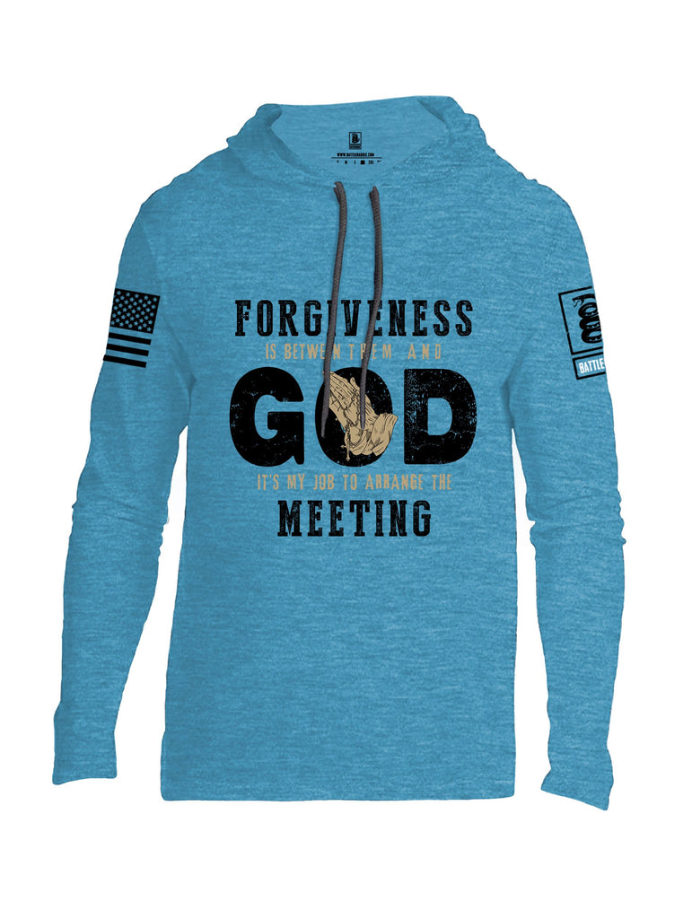 Battleraddle Forgiveness Is Between Them  Black Sleeves Men Cotton Thin Cotton Lightweight Hoodie