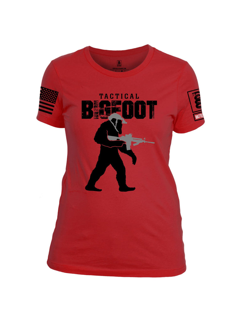 Battleraddle Tactical Bigfoot Black Sleeves Women Cotton Crew Neck T-Shirt