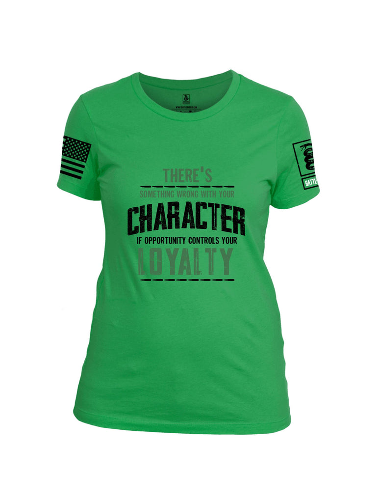 Battleraddle There'S Something Wrong With Your Character Black Sleeves Women Cotton Crew Neck T-Shirt