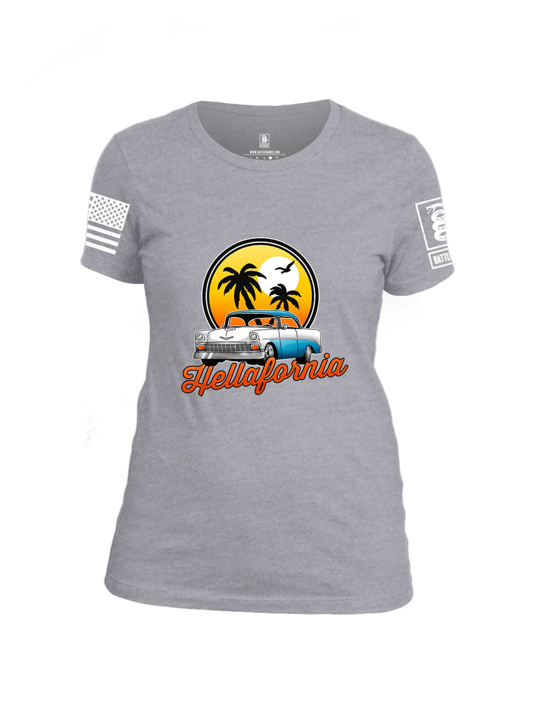 Battleraddle Hellafornia Chevy 56 White Sleeves Women Cotton Crew Neck T-Shirt