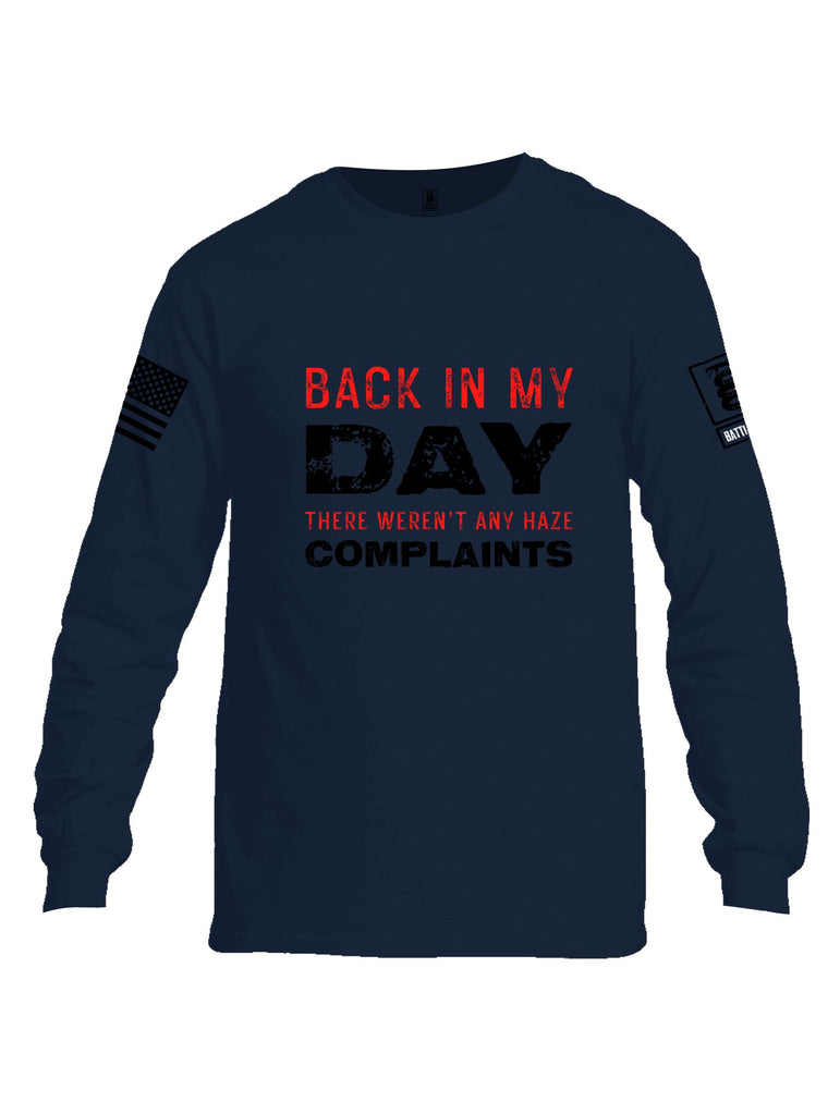 Battleraddle Back In My Day  Black Sleeves Men Cotton Crew Neck Long Sleeve T Shirt