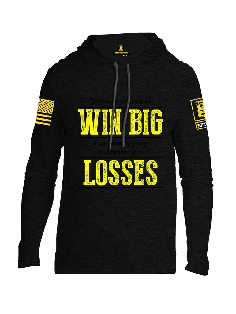 Battleraddle You'Re Never Going To Win Big  Yellow Sleeves Men Cotton Thin Cotton Lightweight Hoodie