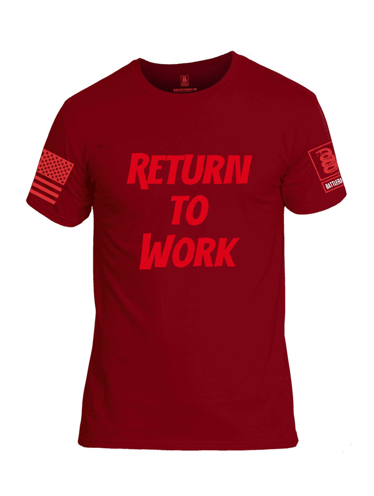 Battleraddle Return To Work Red Sleeves Men Cotton Crew Neck T-Shirt