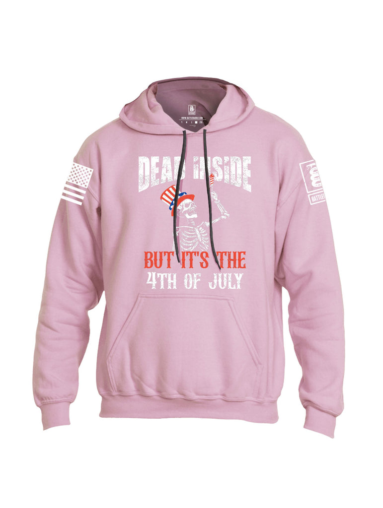 Battleraddle Dead Inside  White Sleeves Uni Cotton Blended Hoodie With Pockets