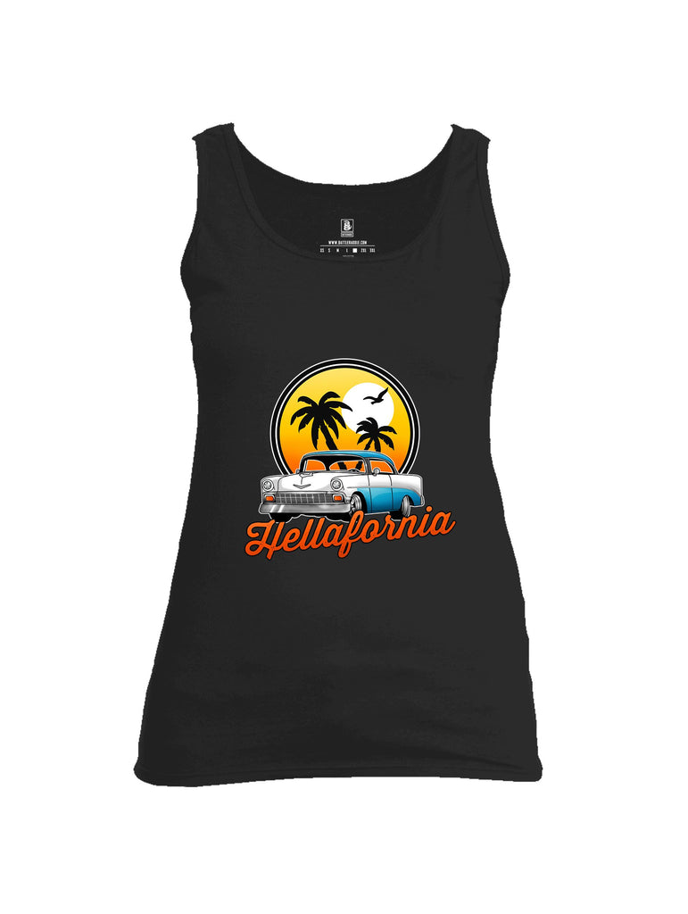 Battleraddle Hellafornia Chevy 56 White Sleeves Women Cotton Cotton Tank Top