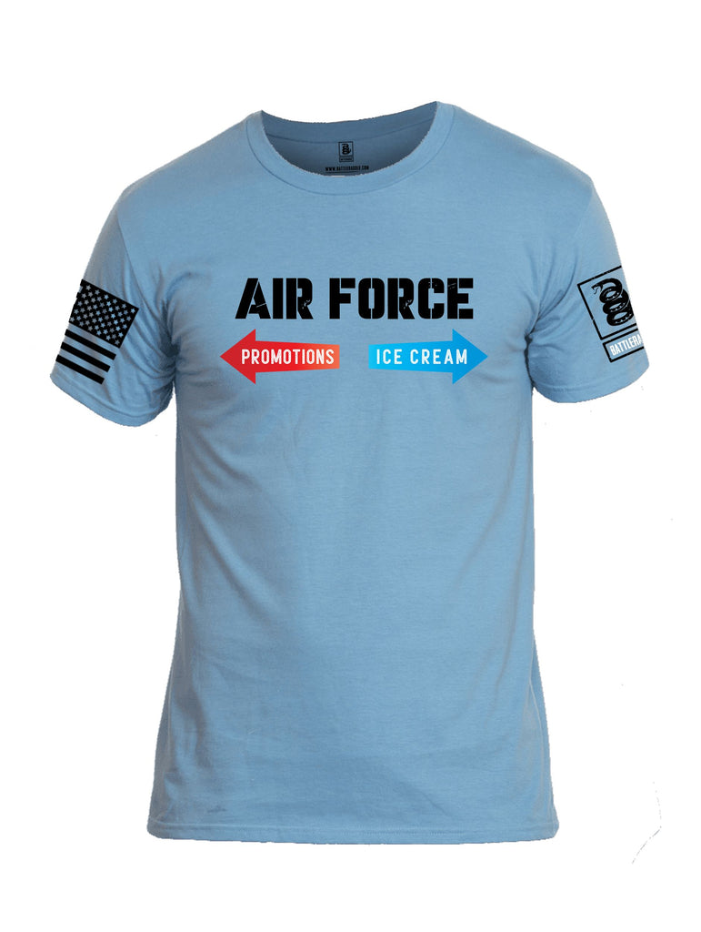 Battleraddle Air Force Promotions Ice Cream Black Sleeves Men Cotton Crew Neck T-Shirt