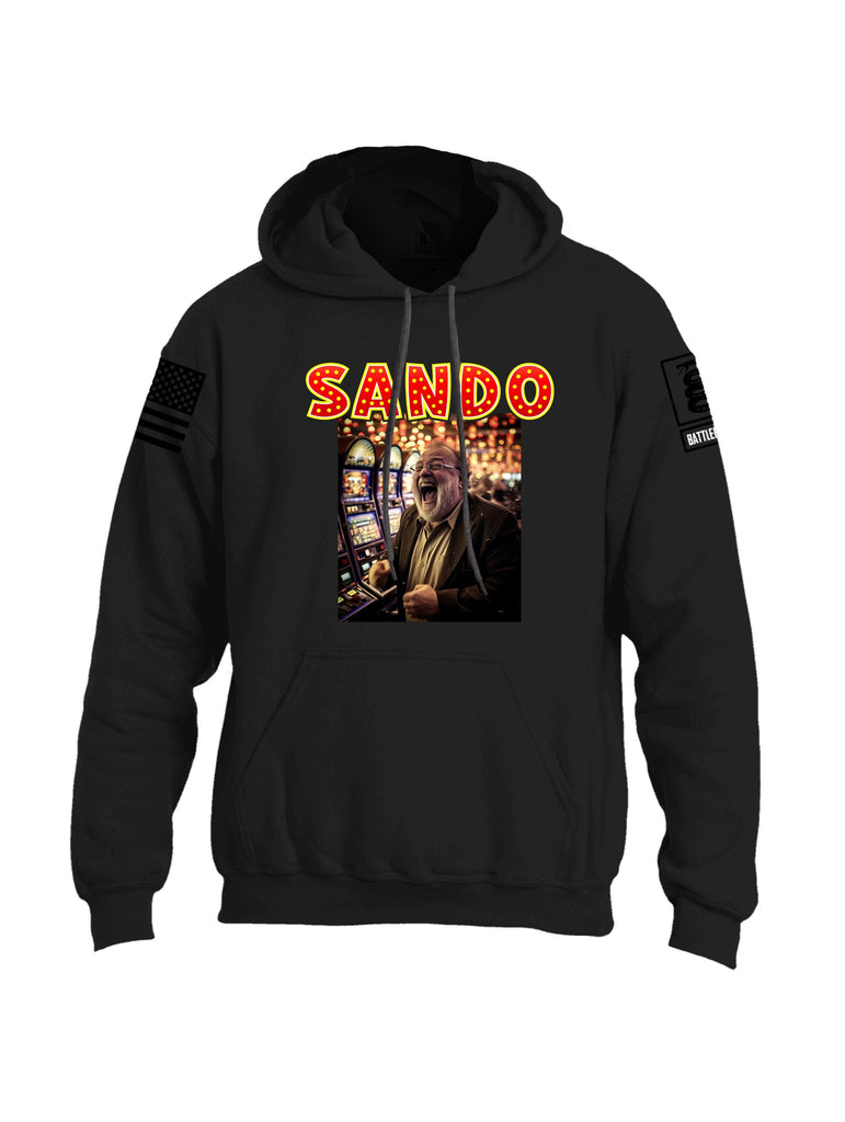 Battleraddle Sando Slot Machine  Black Sleeves Uni Cotton Blended Hoodie With Pockets