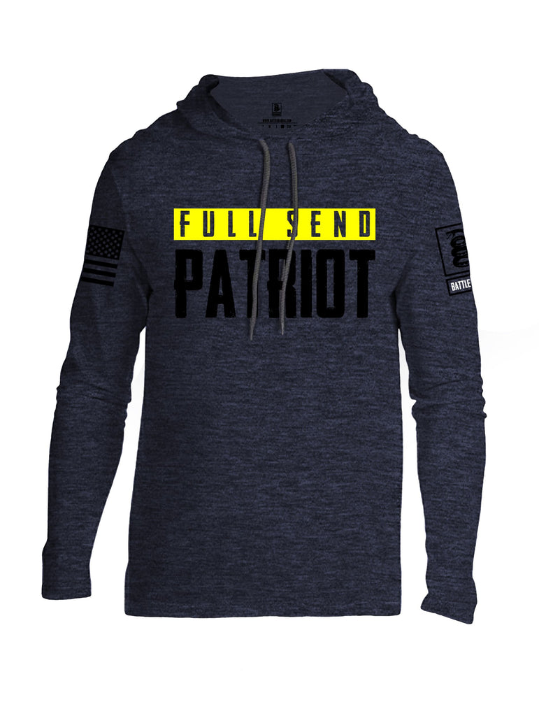 Battleraddle Full Send Patriot Black Sleeves Men Cotton Thin Cotton Lightweight Hoodie