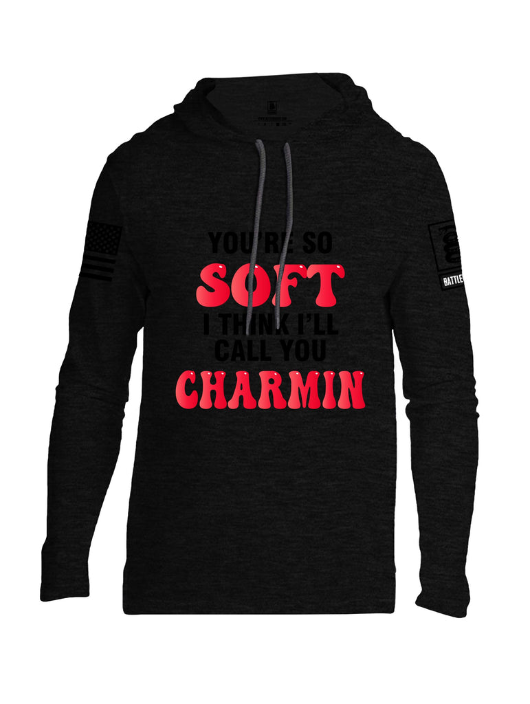 Battleraddle Youre So Soft I Think Ill Call You Charmin  Black Sleeves Men Cotton Thin Cotton Lightweight Hoodie