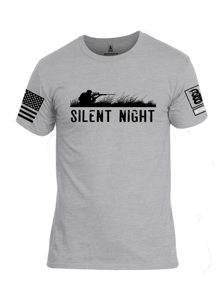 Battleraddle Silent Night  Black Sleeves Men Cotton Crew Neck T-Shirt