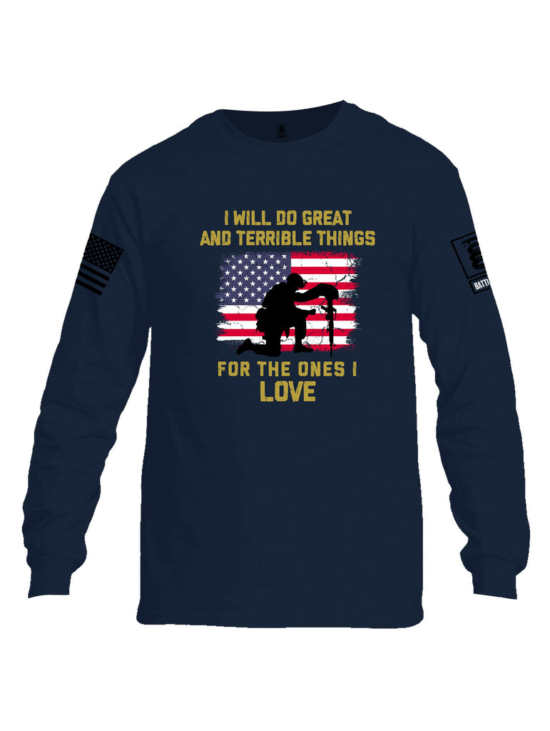 Battleraddle I Will Do Great  Black Sleeves Men Cotton Crew Neck Long Sleeve T Shirt