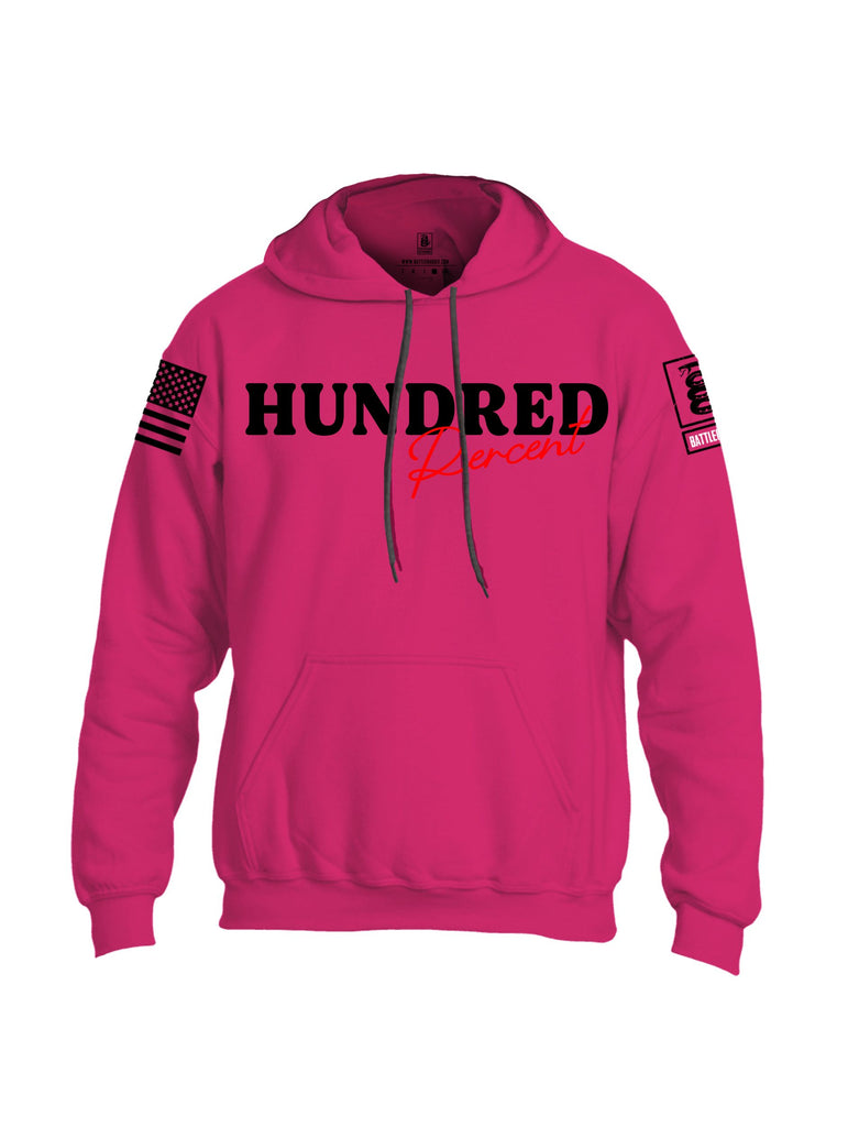 Battleraddle Hundred Percent Black Sleeves Uni Cotton Blended Hoodie With Pockets
