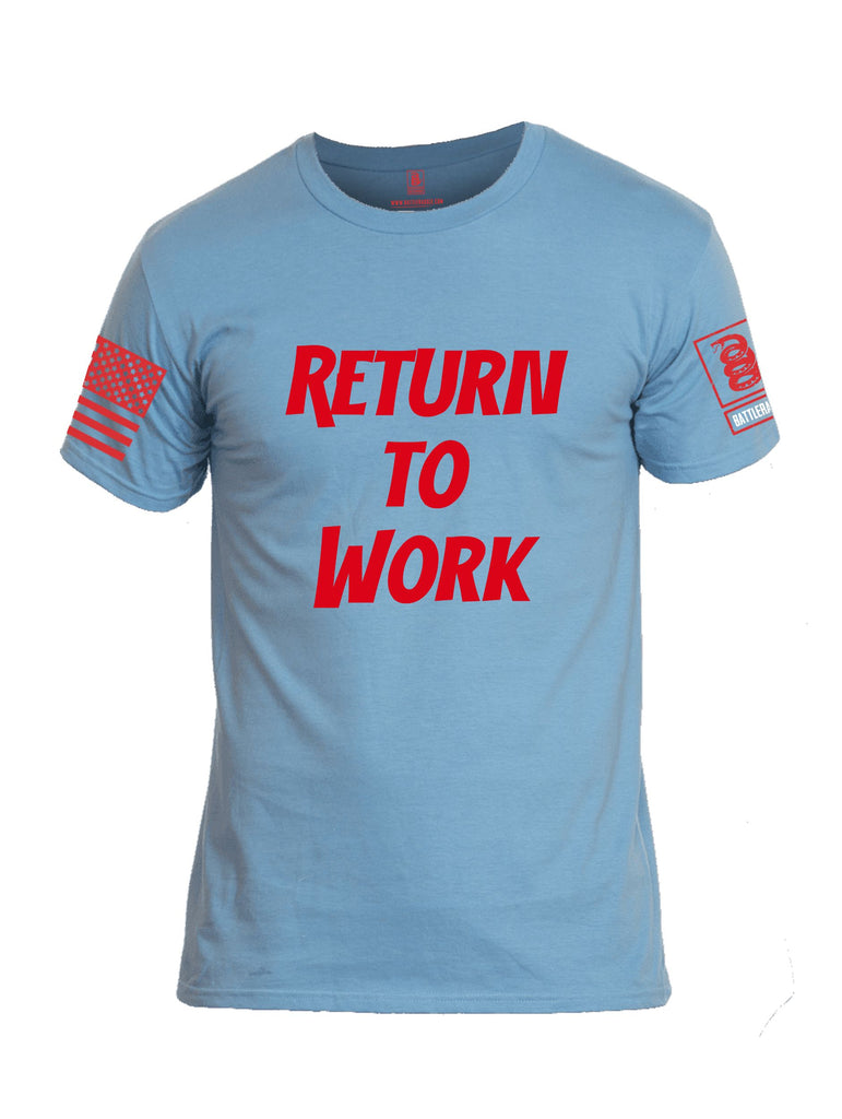 Battleraddle Return To Work Red Sleeves Men Cotton Crew Neck T-Shirt