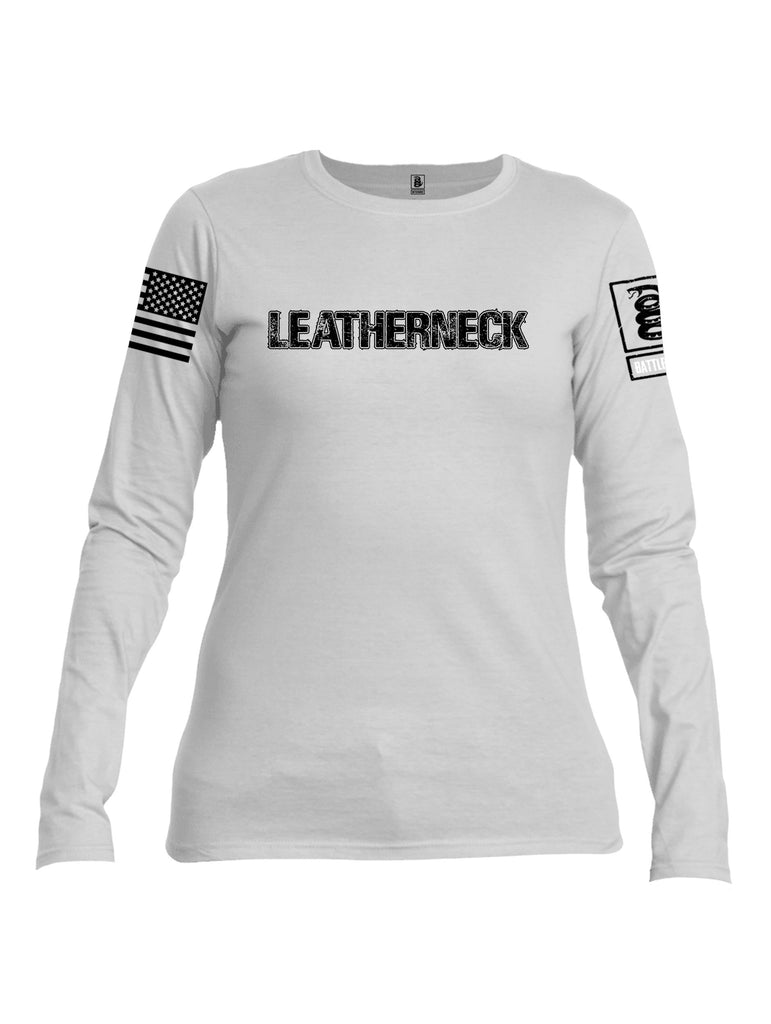 Battleraddle Leatherneck Black Sleeves Women Cotton Crew Neck Long Sleeve T Shirt