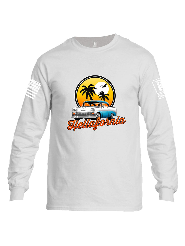 Battleraddle Hellafornia Chevy 56 White Sleeves Men Cotton Crew Neck Long Sleeve T Shirt