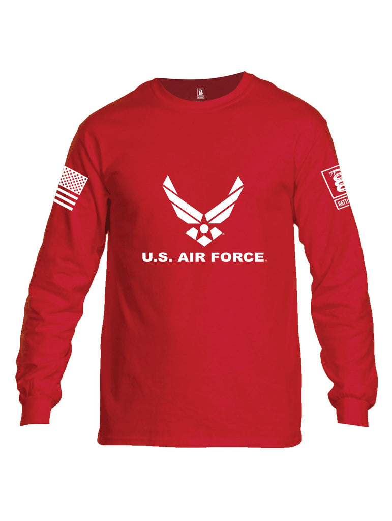 Battleraddle Us Air Force White Sleeves Men Cotton Crew Neck Long Sleeve T Shirt