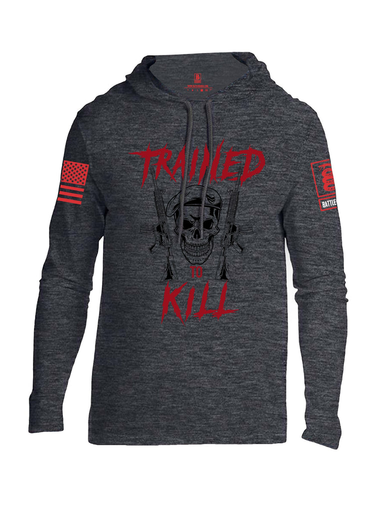 Battleraddle Trained To Kill  Red Sleeves Men Cotton Thin Cotton Lightweight Hoodie