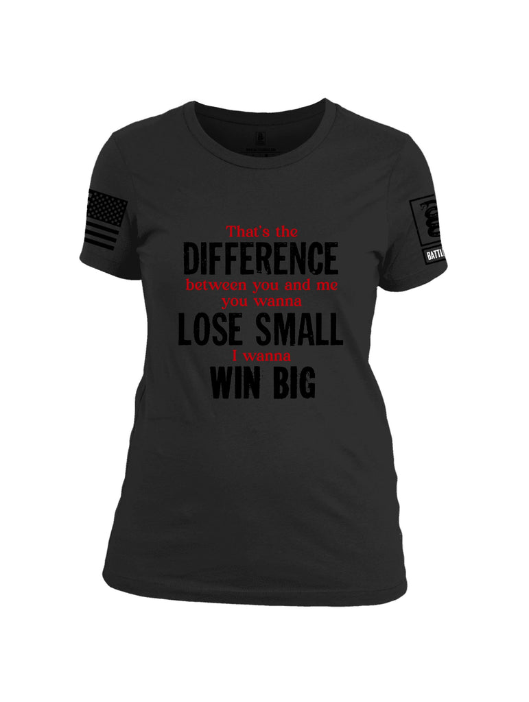 Battleraddle That'S The Difference Black Sleeves Women Cotton Crew Neck T-Shirt