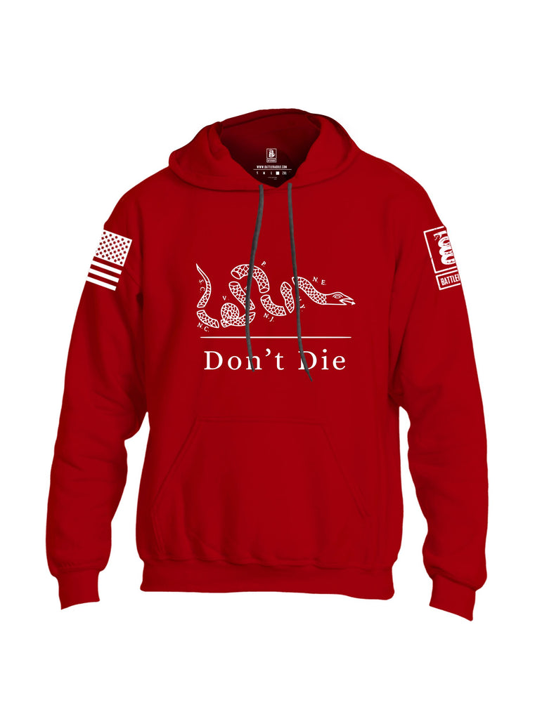 Battleraddle Dont Die White Sleeves Uni Cotton Blended Hoodie With Pockets