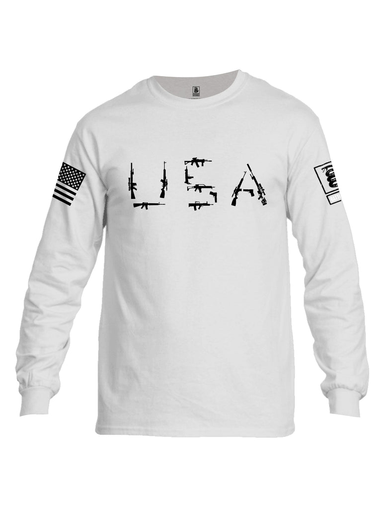 Battleraddle Usa Rifle Black Sleeves Men Cotton Crew Neck Long Sleeve T Shirt