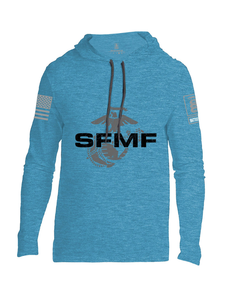 Battleraddle Sfmf Marine Grey Sleeves Men Cotton Thin Cotton Lightweight Hoodie