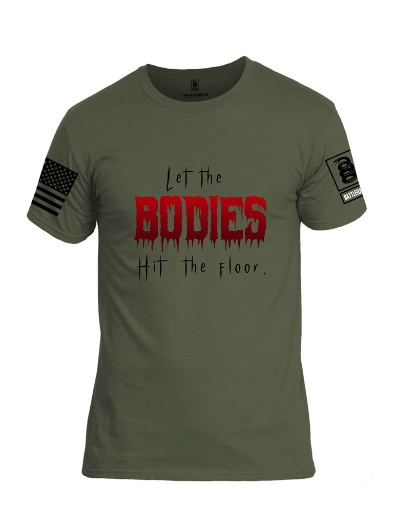 Battleraddle Let The Bodies Hit The Floor  Black Sleeves Men Cotton Crew Neck T-Shirt
