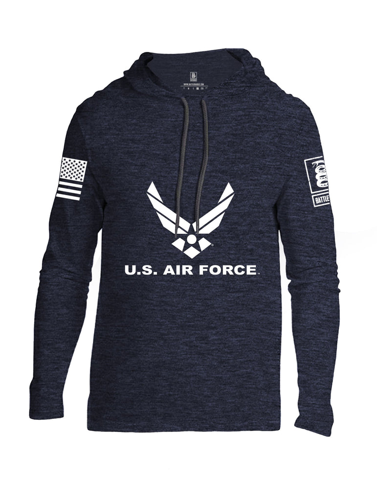 Battleraddle Us Air Force White Sleeves Men Cotton Thin Cotton Lightweight Hoodie