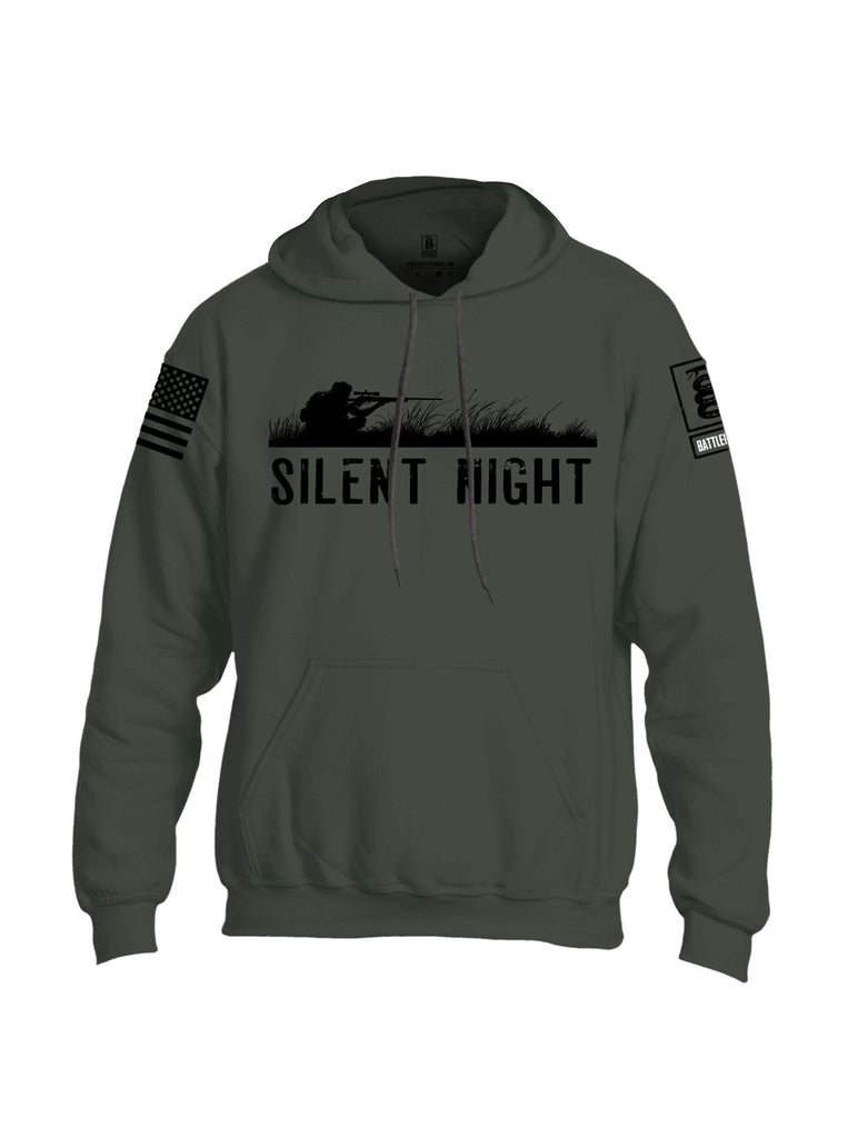 Battleraddle Silent Night  Black Sleeves Uni Cotton Blended Hoodie With Pockets