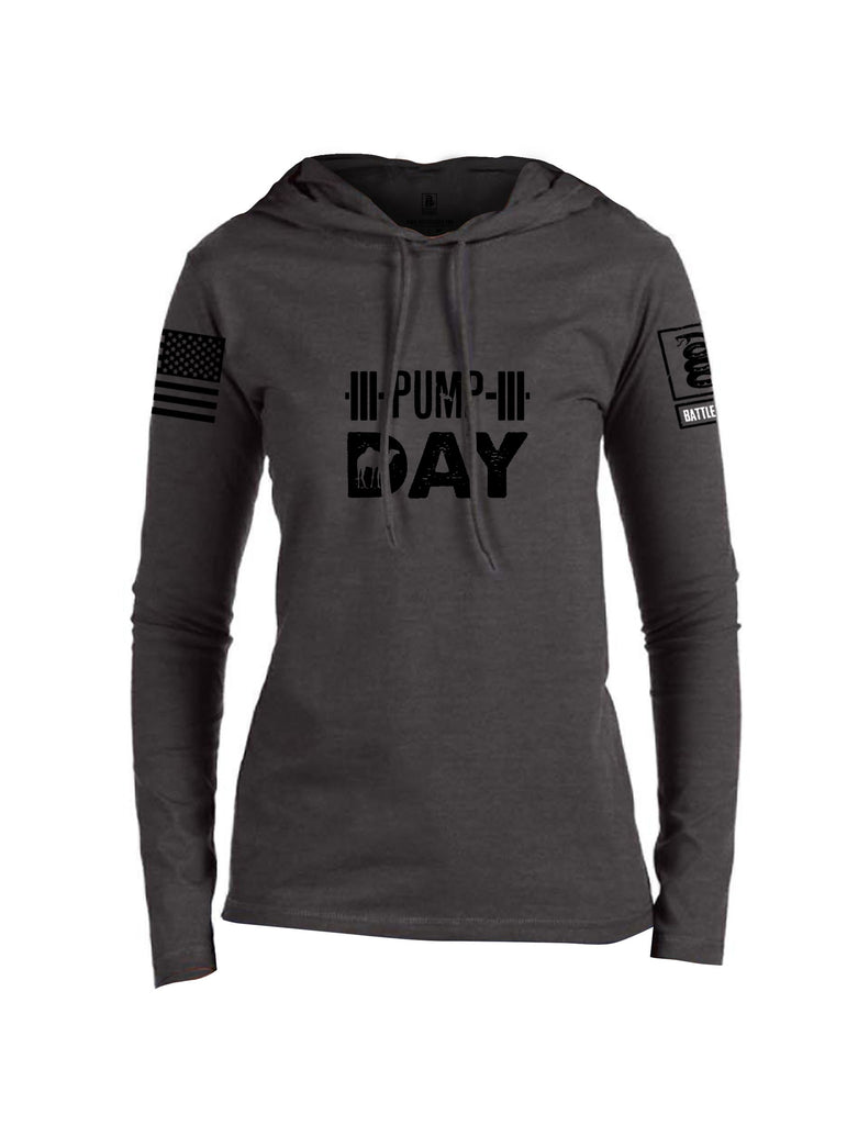 Battleraddle Pump Day  Black Sleeves Women Cotton Thin Cotton Lightweight Hoodie