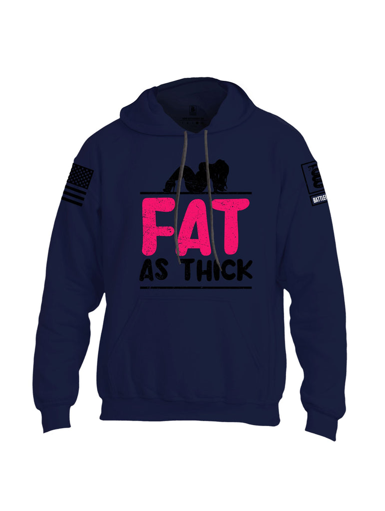 Battleraddle Fat As Thick Black Sleeves Uni Cotton Blended Hoodie With Pockets