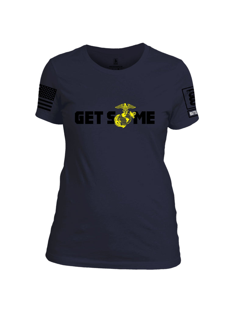 Battleraddle Get Some Ega Logo Black Sleeves Women Cotton Crew Neck T-Shirt