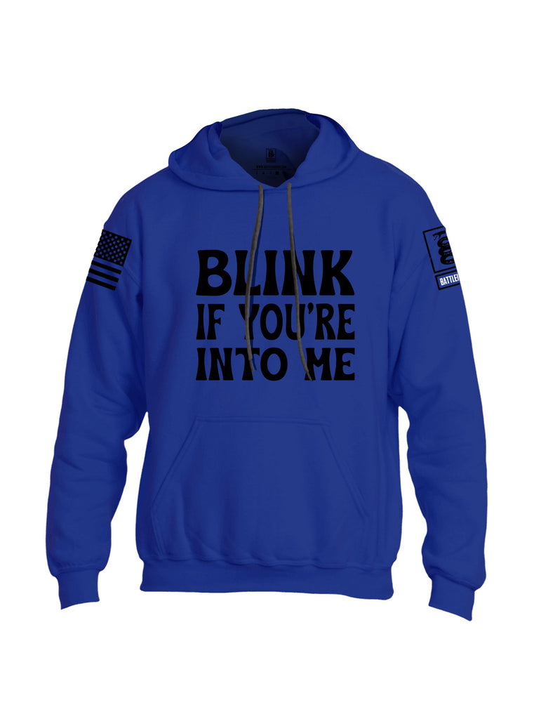 Battleraddle Blink If You'Re Into Me  Black Sleeves Uni Cotton Blended Hoodie With Pockets