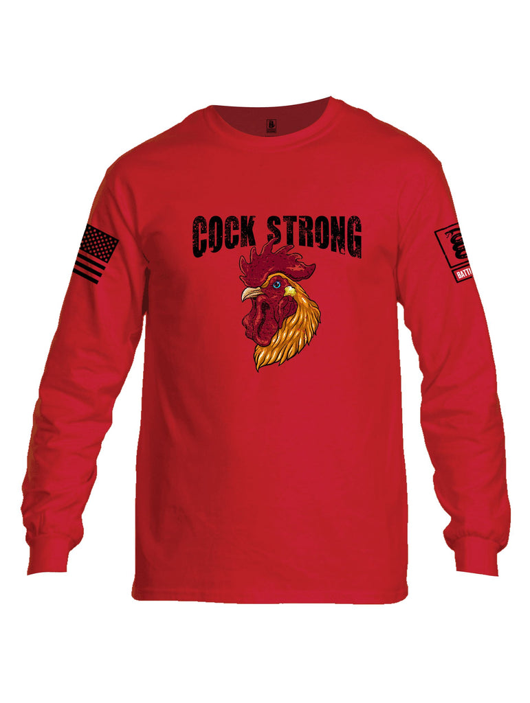 Battleraddle Cock Strong Black Sleeves Men Cotton Crew Neck Long Sleeve T Shirt