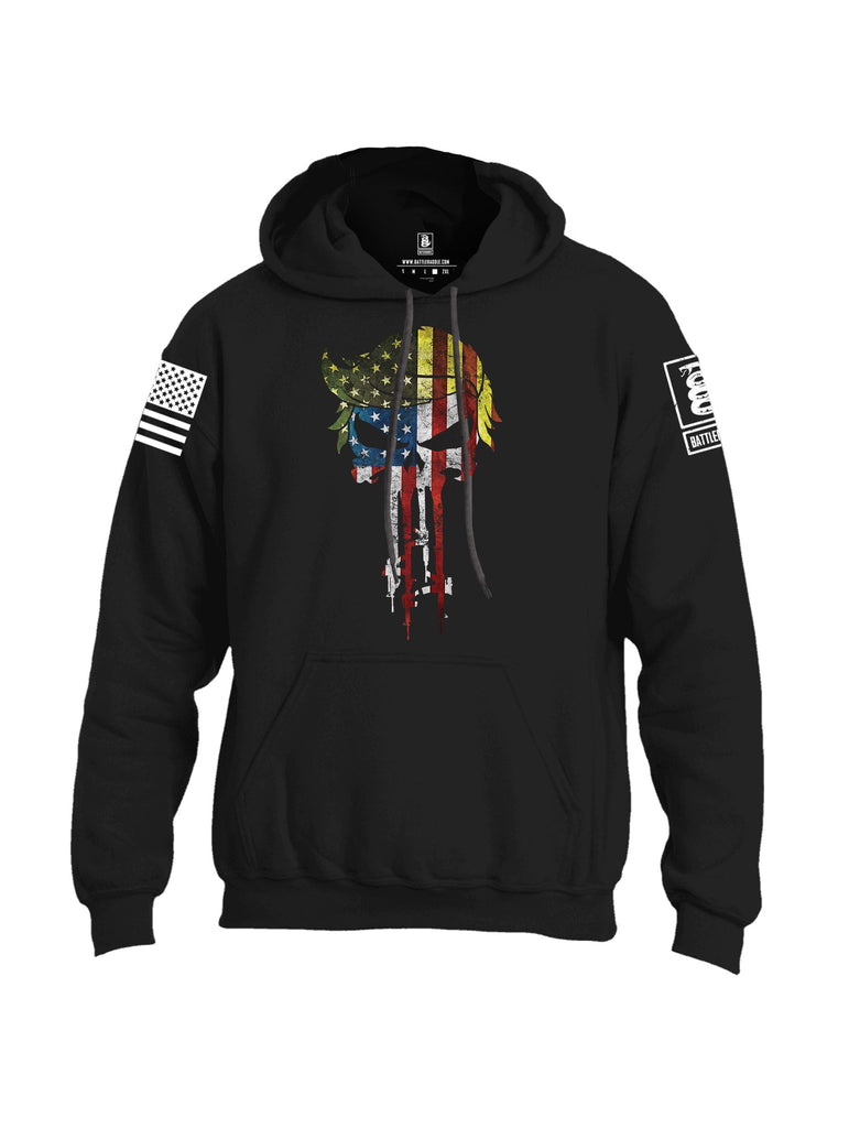 Battleraddle Trump The Punisher White Sleeves Uni Cotton Blended Hoodie With Pockets