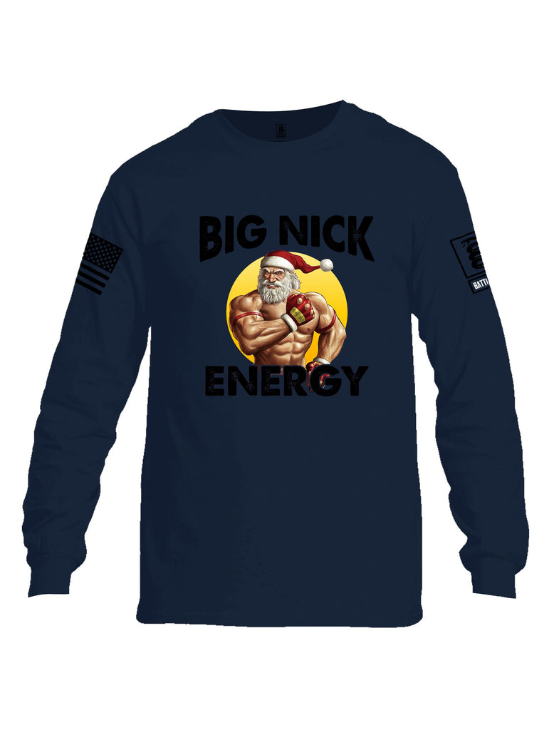 Battleraddle Big Nick Energy Black Sleeves Men Cotton Crew Neck Long Sleeve T Shirt