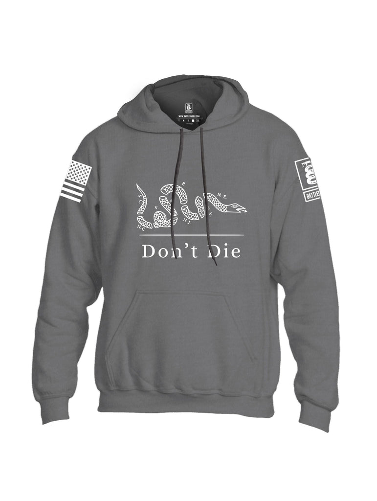 Battleraddle Dont Die White Sleeves Uni Cotton Blended Hoodie With Pockets