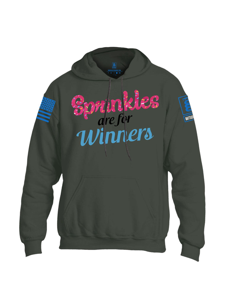 Battleraddle Sprinkles Are For Winners  Mid Blue Sleeves Uni Cotton Blended Hoodie With Pockets