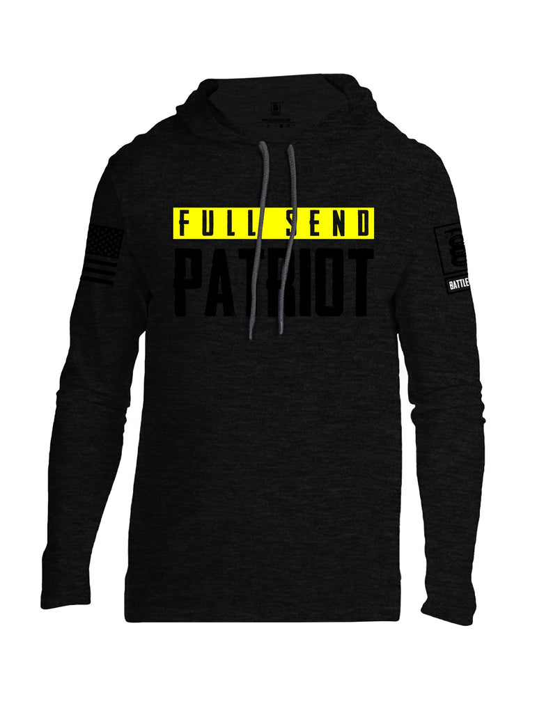 Battleraddle Full Send Patriot Black Sleeves Men Cotton Thin Cotton Lightweight Hoodie