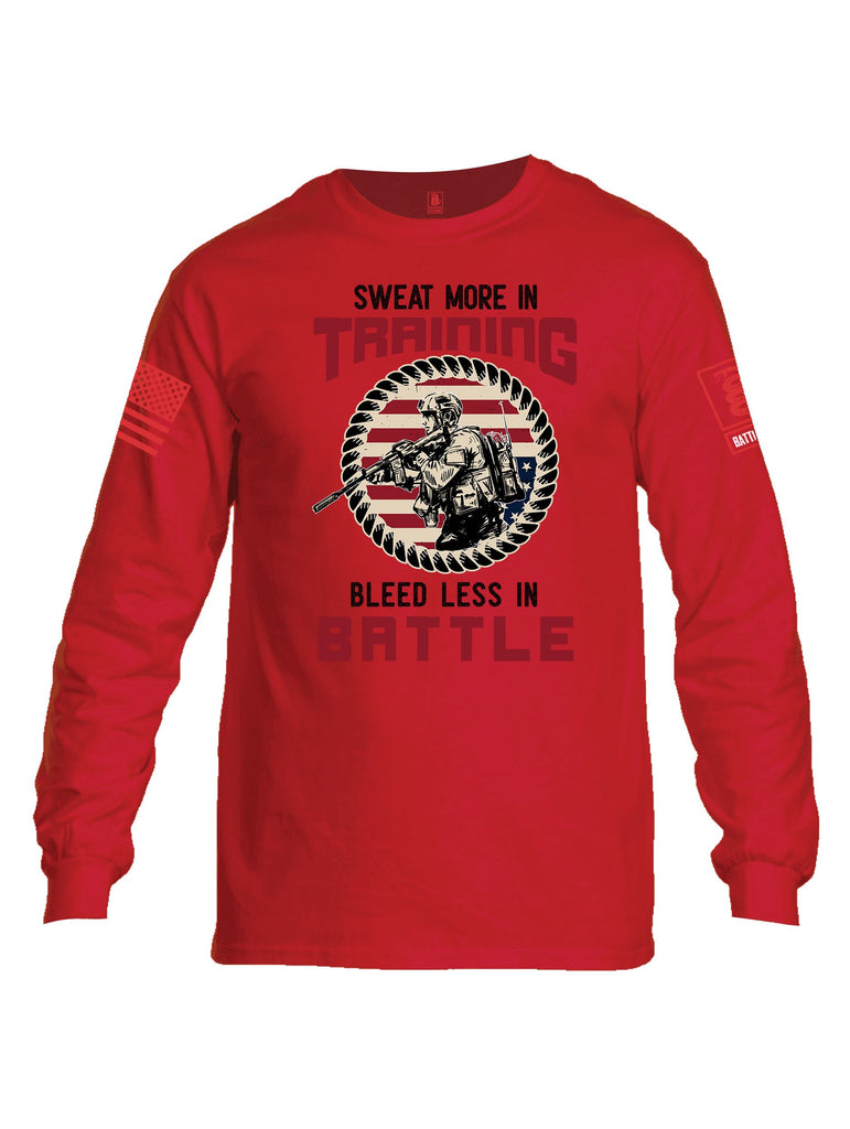 Battleraddle Sweat More In Training  Red Sleeves Men Cotton Crew Neck Long Sleeve T Shirt