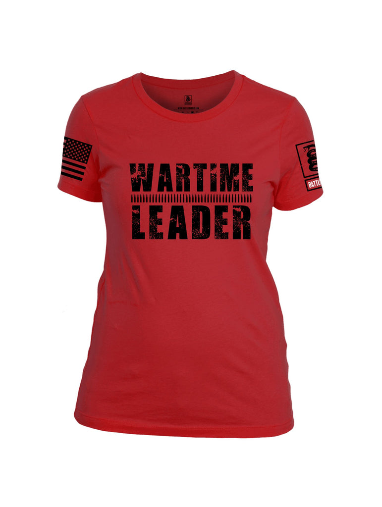 Battleraddle Wartime Leader  Black Sleeves Women Cotton Crew Neck T-Shirt