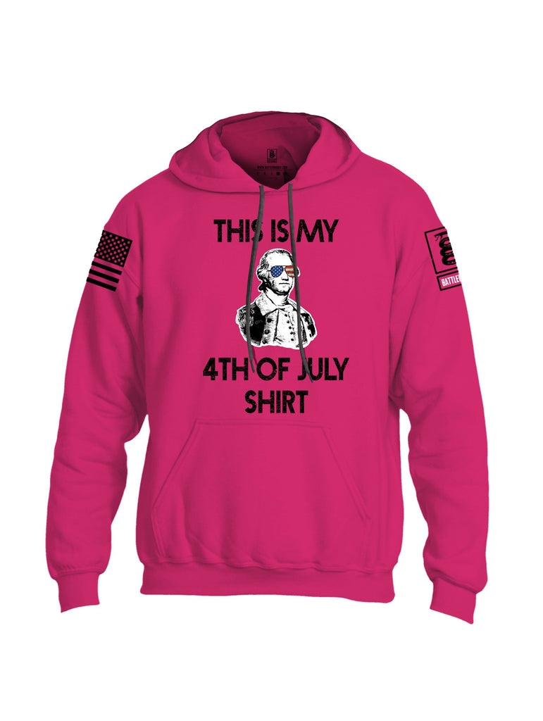 Battleraddle This Is My 4Th Of July Shirt  Black Sleeves Uni Cotton Blended Hoodie With Pockets