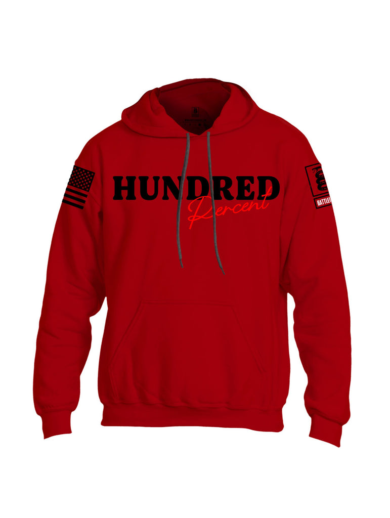 Battleraddle Hundred Percent Black Sleeves Uni Cotton Blended Hoodie With Pockets