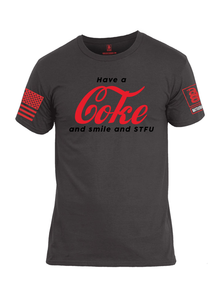 Battleraddle Have A Coke  Red Sleeves Men Cotton Crew Neck T-Shirt