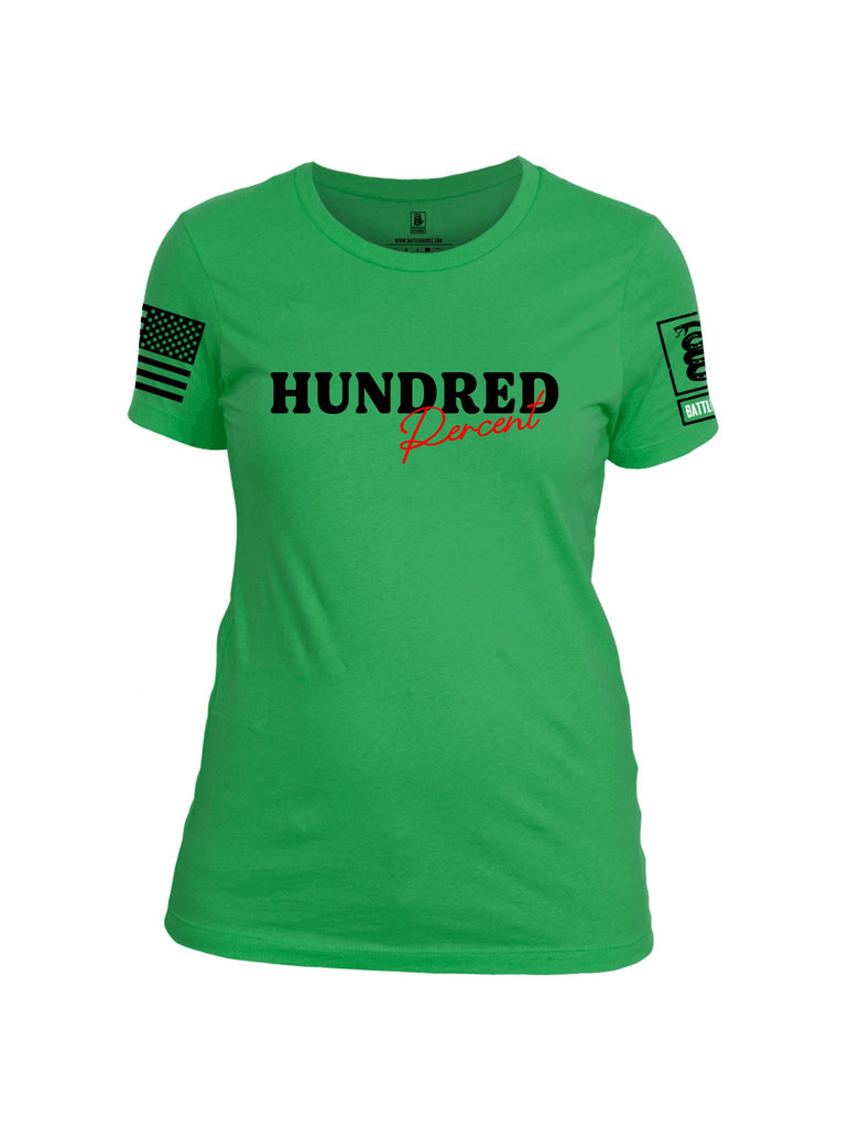 Battleraddle Hundred Percent Black Sleeves Women Cotton Crew Neck T-Shirt