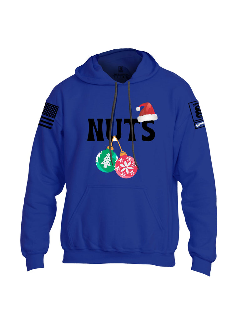 Battleraddle Nuts Christmas Black Sleeves Uni Cotton Blended Hoodie With Pockets